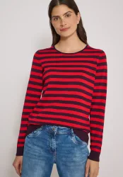 Pullover mit Rundhals und Streifen