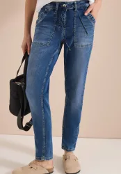 Mid Waist Slim Leg Jeans im Casual Fit