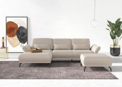 INOSIGN Ecksofa »Coco«, wahlweise mit Sitztiefen, Armteil- und Kopfteilverstellungim Cord, mit Füssen 15 cm hoch
