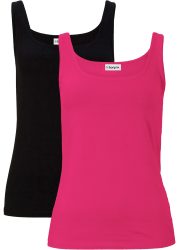 bonprix Tanktop Packung, 2 tlg. taillierte Passform, mit Carré-Ausschnitt