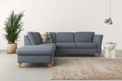 Home affaire Ecksofa »Trelleborg«, Federkern-Polsterung, wahlweise mit Bettfunktion und Stauraum, Kopfstützen optional