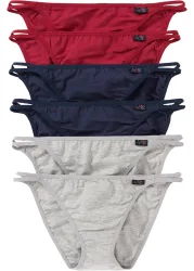 bonprix Tanga Slip mit weicher Bio-Baumwolle (6er Pack)grau 44Damen