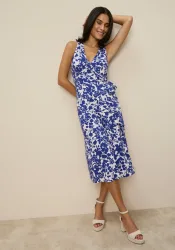 Tamaris Jerseykleid mit femininer Wickeloptik und sommerlichem Muster