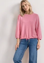 STREET ONE Rundhalsshirt 3/4-Arm Shirt im Strick-Look