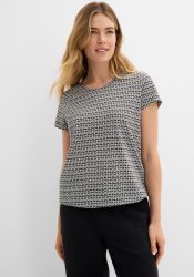 bonprix T-Shirt Loose Fit, Kurzarm, mit elastischen Bündchen, mit All-Over Print