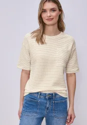 Kurzarmshirt mit Strukturstreifen