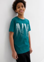bonprix T-Shirt aus reiner Baumwolle, mit grossem Frontdruck, Kurzarm-Design