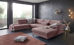 sit&more Wohnlandschaft, 15 cm Fusshöhe, inklusive Sitztiefenverstellung, wahlweise Kopfteilverstellung, wahlweise in 2 unterschiedlichen Fussfarben