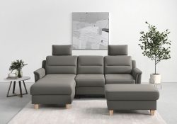 sit&more Ecksofa »Farö«, inklusive Federkern, mit naturfarbenen Füssen, wahlweise mit Bettfunktion und Bettkasten