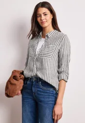 Langarm Hemdbluse aus Leinen