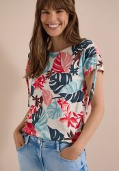 Cecil Print-Shirt Sommershirt, bedruckt, mit Modal, Rundhalsausschnitt