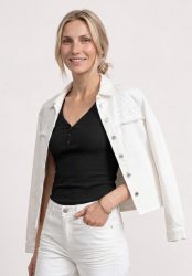 STREET ONE Ripptanktop Sommertop mit V-Neck