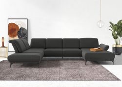 INOSIGN Wohnlandschaft »Coco«, wahlweise mit Sitztiefen, Armteil- und Kopfteilverstellung,im Cord, mit Füssen 15 cm hoch