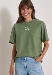 Cecil Kapuzenshirt in Slub-Yarn-Optik, mit Print, Baumwollmix
