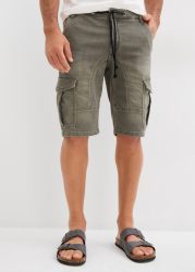 bonprix Bermudas aus Baumwolle und Polyester, mit Used-Effekt, regular fit