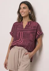 Dropped Shoulder Shirt mit Split Neck