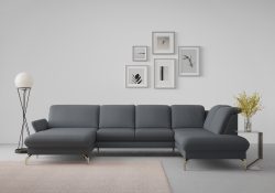sit&more Wohnlandschaft »Fashion«, wahlweise mit Kopfteilverstellung und Vorziehsitz, motorisch, mit satinierten Nickelfüssen