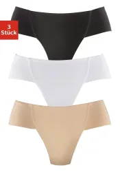 petite fleur Formstring 3er-Pack, shape wear, unifarben, Baumwollmischung