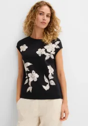bonprix T-Shirt gerade Passform, Kurzarm, mit modischem Frontprint