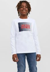 Jack & Jones - T-Shirt mit langen Ärmeln und Rundhalsausschnitt Kind  Corp Logo Play, 12A