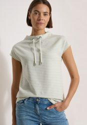 Cecil Kurzarmshirt Sommershirt mit Funnel Neck und Streifen