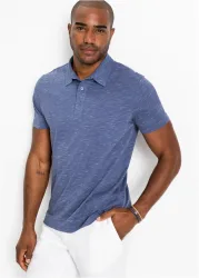 bonprix Poloshirt Regular Fit, Kurzarm, Kragen mit Knopfleiste