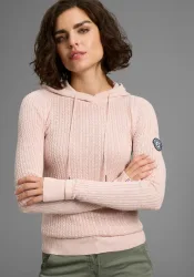 KangaROOS Kapuzenpullover im feinen Zopf-Strick-Design