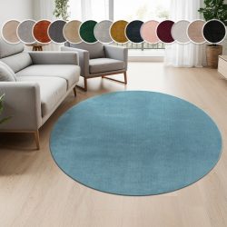 Paco Home Teppich »Cadiz 630«, rund, Kurzflor, Uni-Farben, besonders weich, waschbar
