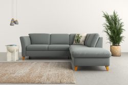 Home affaire Ecksofa »Trelleborg«, Federkern-Polsterung, wahlweise mit Bettfunktion und Stauraum, Kopfstützen optional