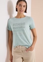 Cecil Kurzarmshirt Sommershirt in Burn-Out-Optik und mit Zebra-Muster