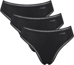 Sloggi - Slip  3er Pack Bequem sitzend-GO Crush High leg C3P, für Damen, Schwarz, Größe S