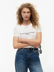Tommy Hilfiger - T-Shirt, kurzarm, für Damen, Weiss, Größe XL