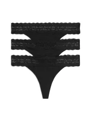 Tommy Hilfiger Underwear Tanga 3 Stk. Körpernahe Passform mit elastischem Spitzenbund