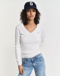 Gant - Pullover, für Damen, Weiss Größe XL