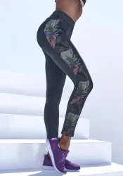 LASCANA ACTIVE Leggings mit seitlichen floralen Einsätzen