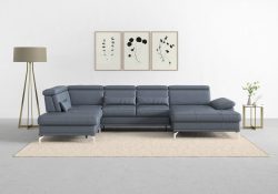 sit&more Wohnlandschaft »Cabrio«, Sitztiefenverstellung und Federkern, jeweils inklusive 3 Nierenkissen