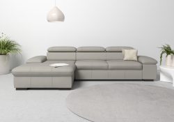 Home affaire Ecksofa »Alberto«, wahlweise mit Bettfunktion, inkl. Kopfteilverstellung, mit Recamiere