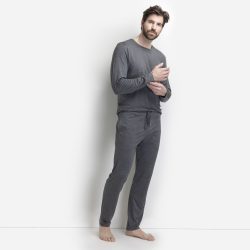 ISA bodywear - Lange Pyjamahose, für Herren, Mediumgrau, Größe XXL