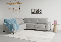sit&more Ecksofa »Sinatra«, optinal mit Kopfteilverstellung und Armteilfunktion oder mit Kopfteilverstellung, Armteilfunktion, Bettfunktion und Schubkasten, langer Schenkel links oder rechts bestellbar, mattschwarze Metallfüsse