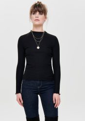 Only - T-Shirt, langarm, für Damen, Black, Größe XS