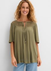 bonprix Tunika lockerer Schnitt, Oversize-Passform, Halbarm-Design, aus Viskose