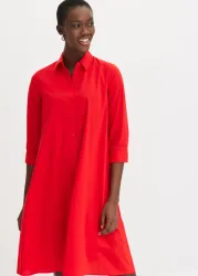 bonprix Hemdblusenkleid A-Linien-Passform, 3/4-Ärmel, mit Hemdblusenkragen