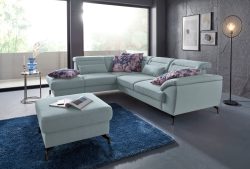 sit&more Ecksofa, 12 cm Fusshöhe, inklusive Sitztiefenverstellung, wahlweise Kopfteilverstellung, wahlweise in 2 unterschiedlichen Fussfarben