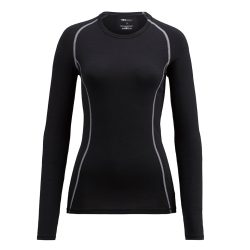 ISA bodywear - Shirt langarm, Rundhals, für Damen, Schwarz, Größe XS