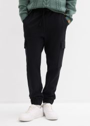 bonprix Jogginghose aus reiner Baumwolle, weich angerautes Innenmaterial, Loose Fit