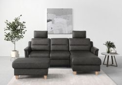 sit&more Ecksofa »Farö«, inklusive Federkern, mit naturfarbenen Füssen, wahlweise mit Bettfunktion und Bettkasten