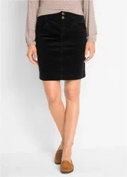 bonprix Stretch-Cordrockschwarz 48Damen
