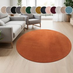 Paco Home Teppich »Cadiz 630«, rund, Kurzflor, Uni-Farben, besonders weich, waschbar