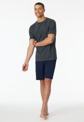 Schiesser -  Pyjama Schlafanzug  - Casual Essentials, für Herren, Anthrazit, Größe 60