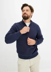 bonprix Sweatshirt mit Troyerkragenblau 52Herren